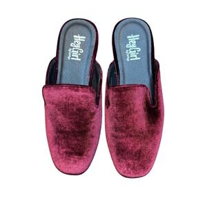 Hey Girl By Corkys Shoes Womens Size 7 Red Velvet Spotlight Loafer Mules Slip On